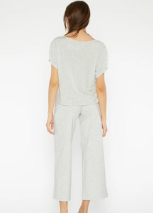 Ponte Knit Wide Leg Heather Grey