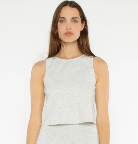 Ponte Knit Tank Top Heather Grey