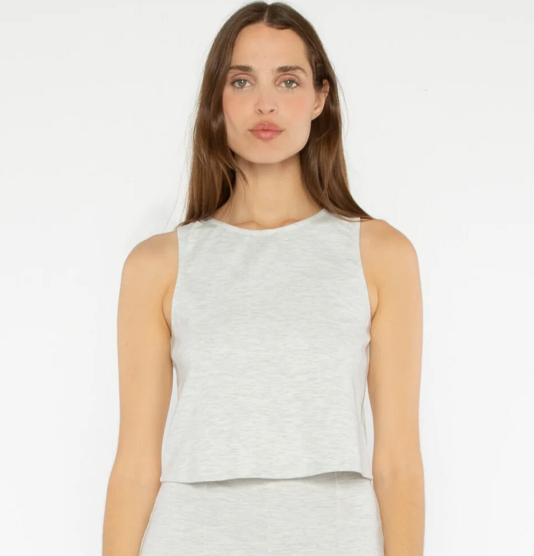 Ponte Knit Tank Top Heather Grey