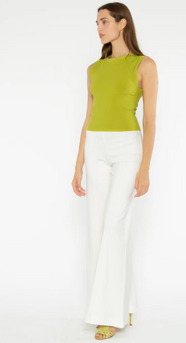 Fitted Rib Tank Top Lime