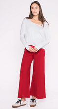 Load image into Gallery viewer, Ponte Knit Wide Leg Cropped Red