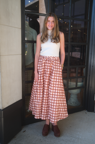 Kenned Pleat Midi Skirt Multi