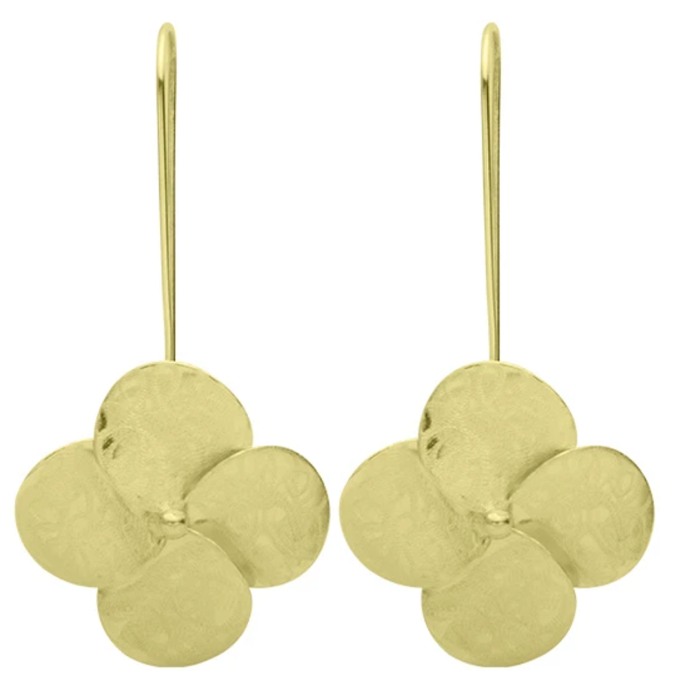 Flower Drop Earrings 18K Gold Plated