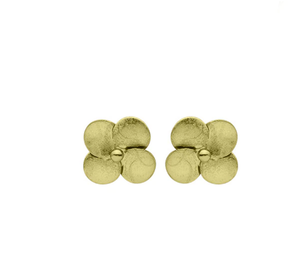 Flower Studs Brushed Gold