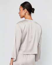 Load image into Gallery viewer, Cosmo Satin Crewneck Top Cream