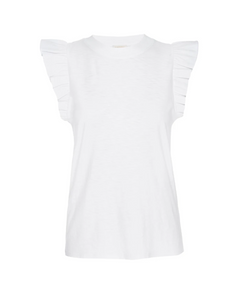 Paulette Ruffled Tank White