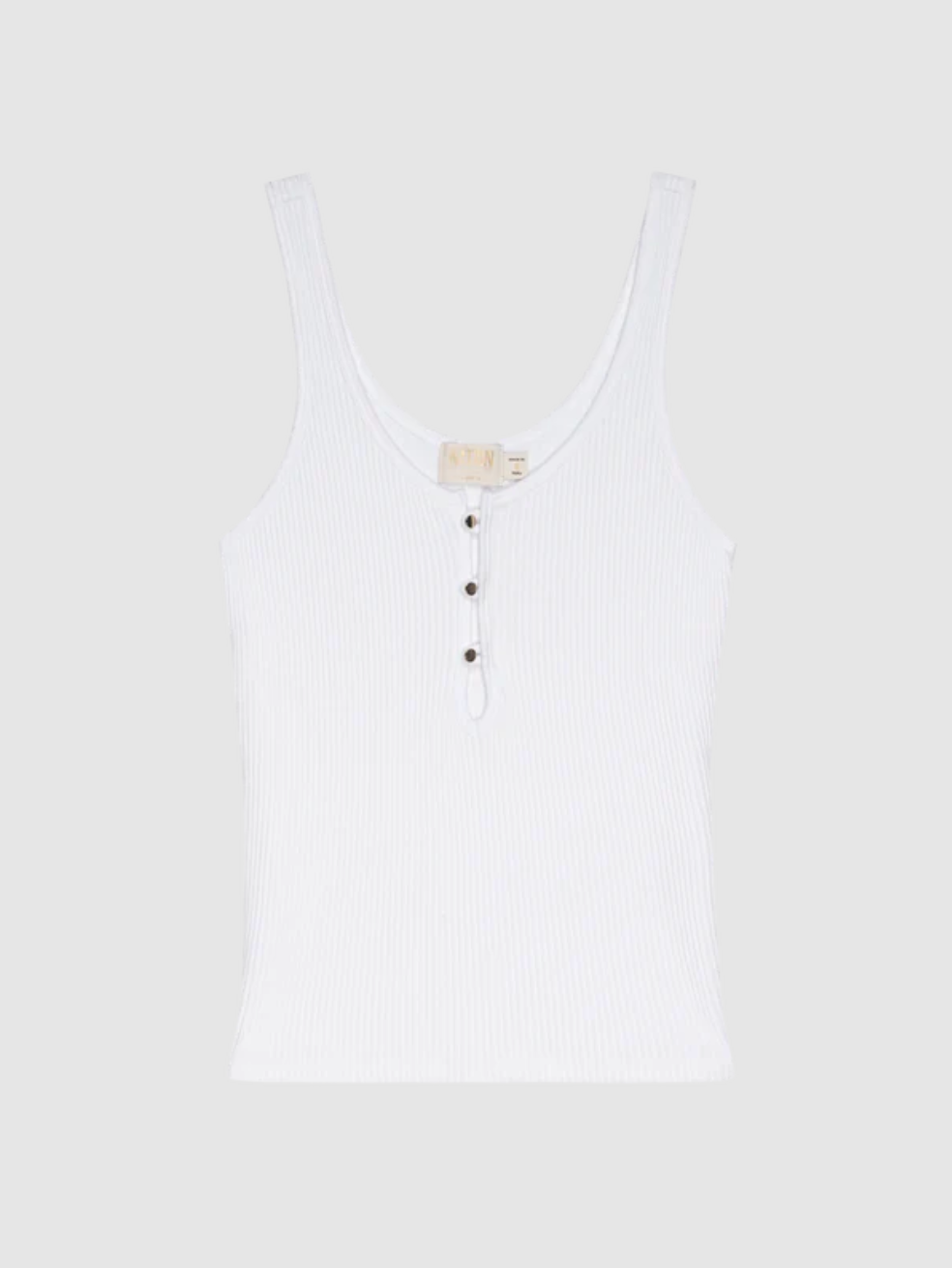 Melody Tank Gold Button White