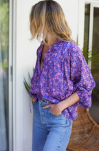 Load image into Gallery viewer, Emmaline Blouse Violet Wildflower