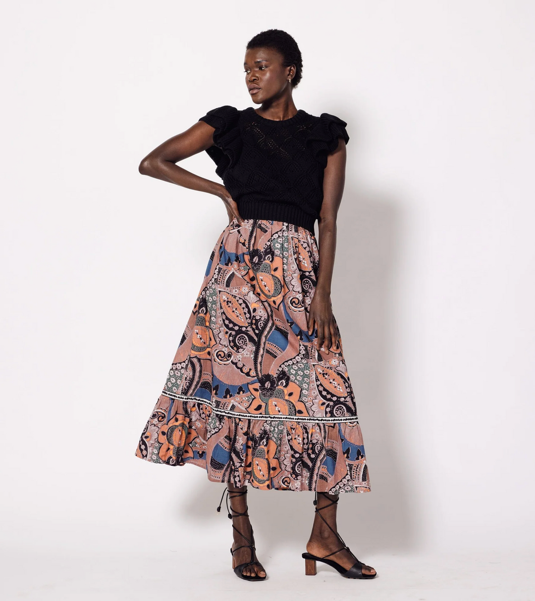 Jodie Ankle Skirt Mirage Print