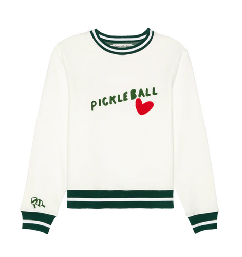 Pickleball Heart Sweatshirt Cream