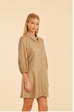 Load image into Gallery viewer, Olivia A Line Vegan Dress Taupe