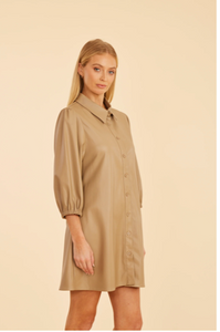 Olivia A Line Vegan Dress Taupe