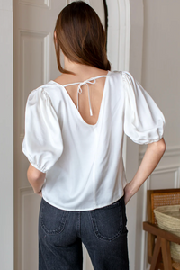 V Top Ivory Silk