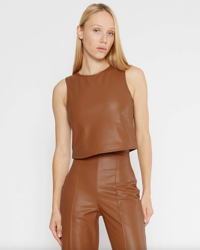 Vegan Leather Tank Camel