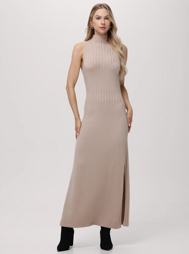 Aurora Funnel Neck Maxi Taupe