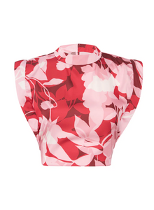 Inah Top Flora Rosada Satin