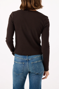 Slim Rib Tee Espresso