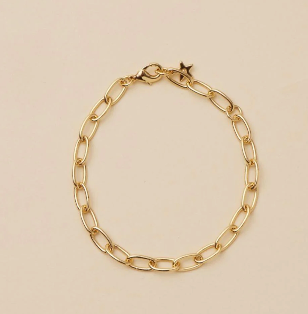 Mini Paperclip Bracelet Gold