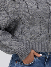 Load image into Gallery viewer, Lola Lurex Cable Cropped Pullover Pewter