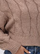 Load image into Gallery viewer, Lola Lurex Cable Cropped Pullover Taupe