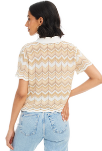 Chevron Knit Pullover Sand