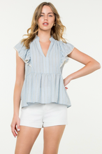 Load image into Gallery viewer, Astrid Flutter SLV Top Light Blue