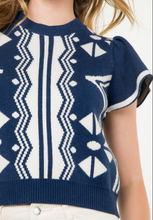 Load image into Gallery viewer, Amilla Embroidered Knit Navy