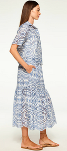 Itzel Skirt Blue Embroidered