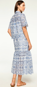 Itzel Skirt Blue Embroidered