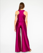 Load image into Gallery viewer, Sateen Stretch Wide Leg Magenta