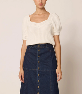 Rowan Sweater Top Ivory
