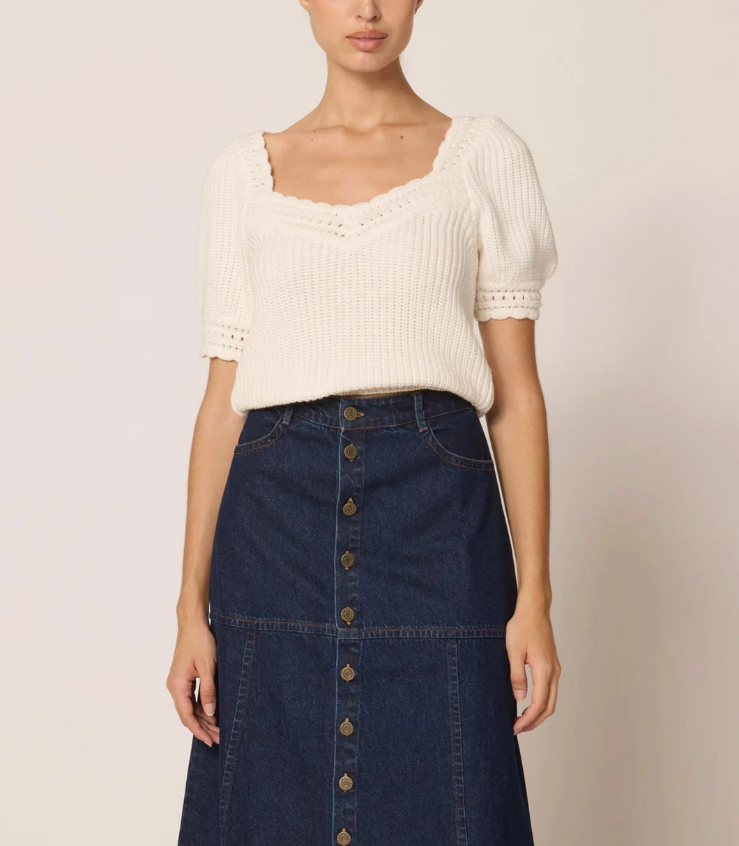 Rowan Sweater Top Ivory