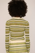 Load image into Gallery viewer, Andrea Space Dye Knit Top Green