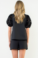 Load image into Gallery viewer, Arielle Lace SLV Top Black