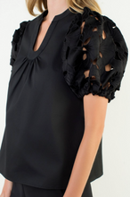 Load image into Gallery viewer, Arielle Lace SLV Top Black