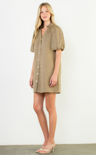 Load image into Gallery viewer, Jen Stripe Button Down Dress Brown