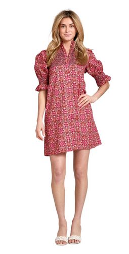 Aubrey Dress Rose Tiles