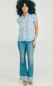 Bays Blouse Royal Trellis