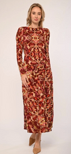 Load image into Gallery viewer, Aimie Knit Midi Dress Puzzlebox Print