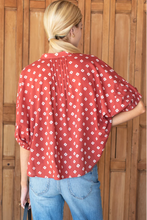 Load image into Gallery viewer, Mandarin Collar Top - Rouge Diamonds - OS