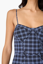 Load image into Gallery viewer, Palermo Dress Navy Plaid