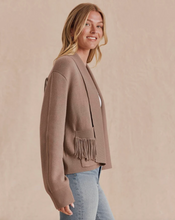 Load image into Gallery viewer, Willow Fringe Cardigan Taupe Grey