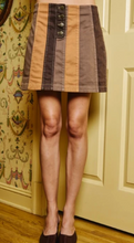 Load image into Gallery viewer, Veronica Mini Skirt Brown Paneled Denim