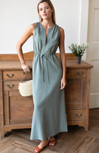 Load image into Gallery viewer, Grecian Keyhole Dress Agave Linen