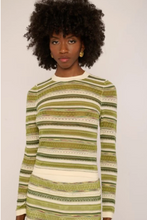 Load image into Gallery viewer, Andrea Space Dye Knit Top Green