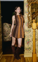 Load image into Gallery viewer, Brinnie Mini Dress Brown Panel Denim
