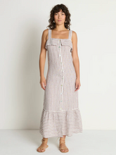 Load image into Gallery viewer, Amalia Midi Dress Praline Stripe
