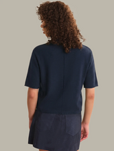 Load image into Gallery viewer, Colette Solid Crew Boxy Tee Dark Blue
