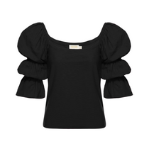 Load image into Gallery viewer, Hilary Romance Tee Jet Black
