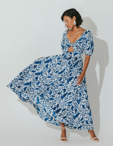 Reza Midi Dress Azulejo